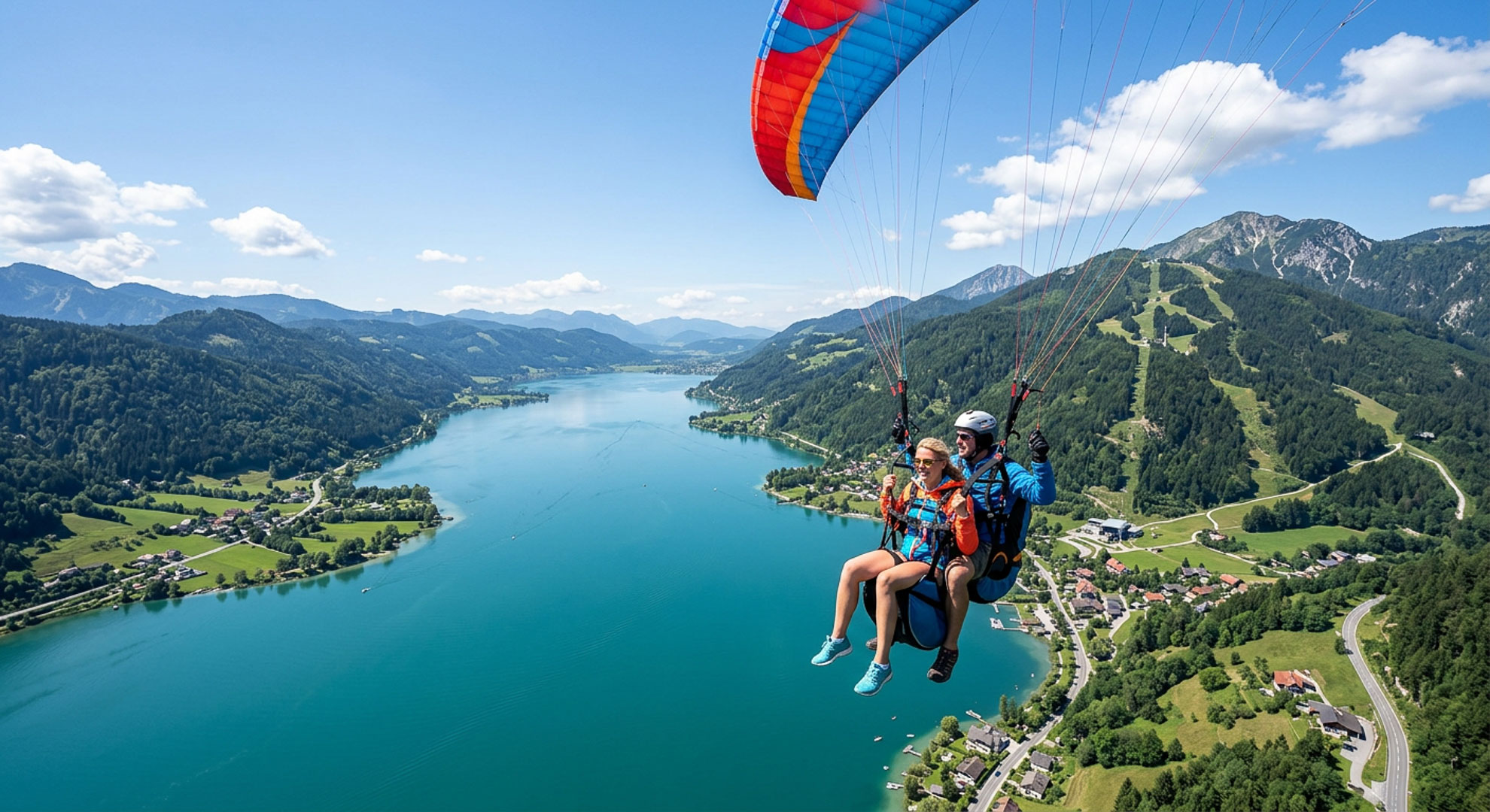 Tandemflug über dem Ossiacher See